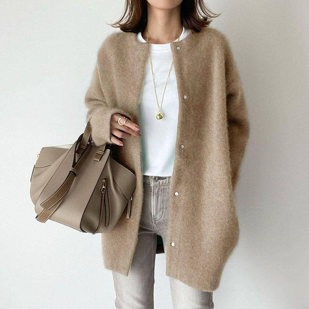 Damen Langer Strickjacke mit langen Ärmeln