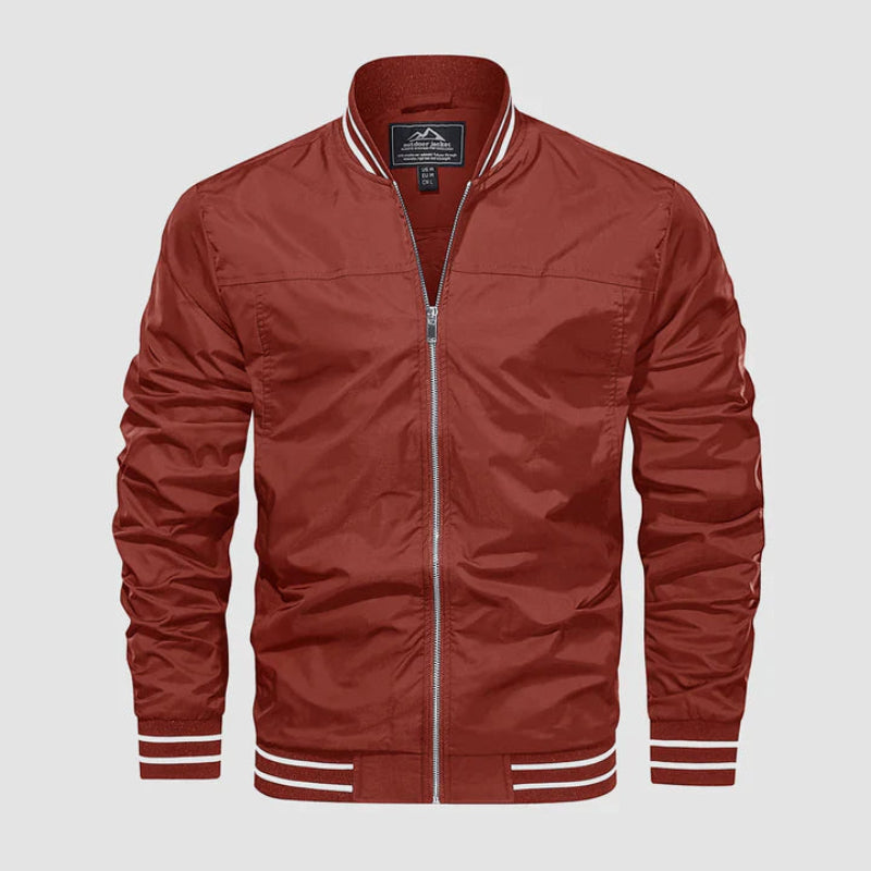 Herren Jacke mit Reißverschluss und Niedrigem Kragen