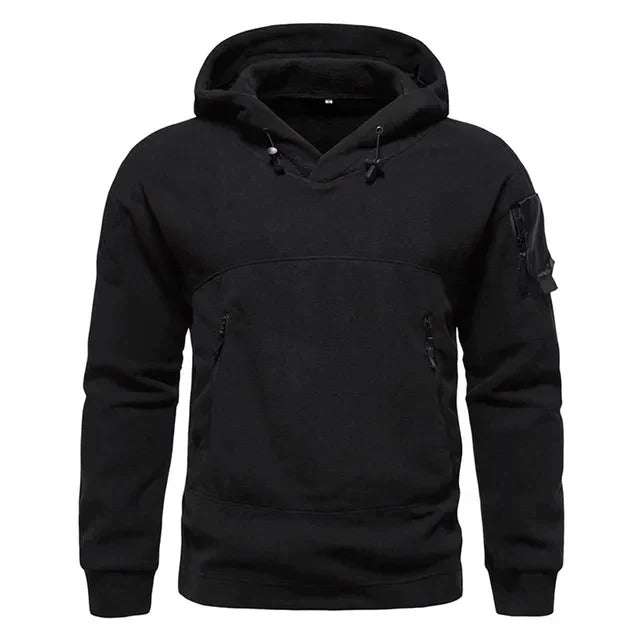Taktischer Herren-Hoodie mit mehreren Taschen und Reißverschluss