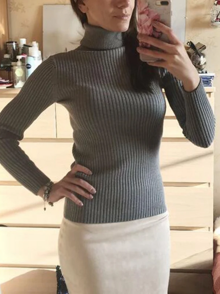Damen-Rollkragenpullover mit Rippstrickbündchen, tailliert 3