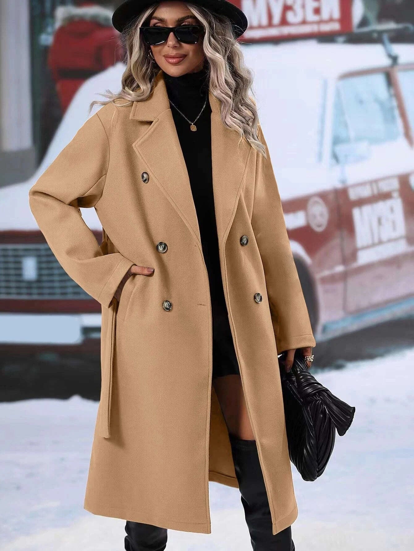 Damen-Trenchcoat mit doppelter Knopfleiste für kalte Tage 1