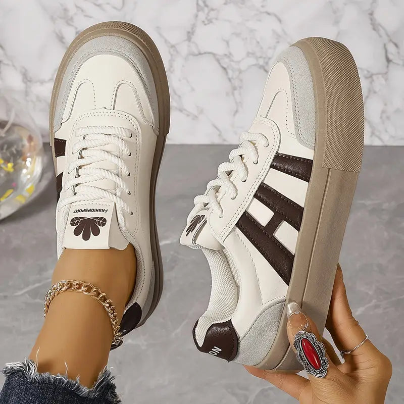 Damen Schnür-Sneaker | Seitliche Farbstreifen