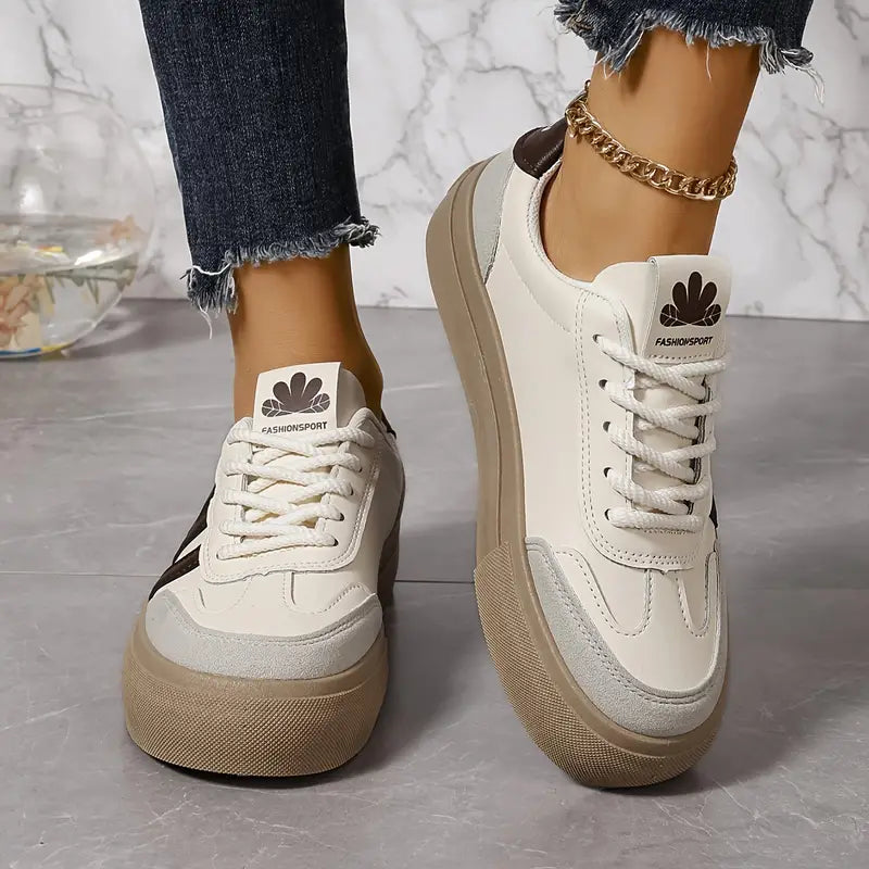Damen Schnür-Sneaker | Seitliche Farbstreifen