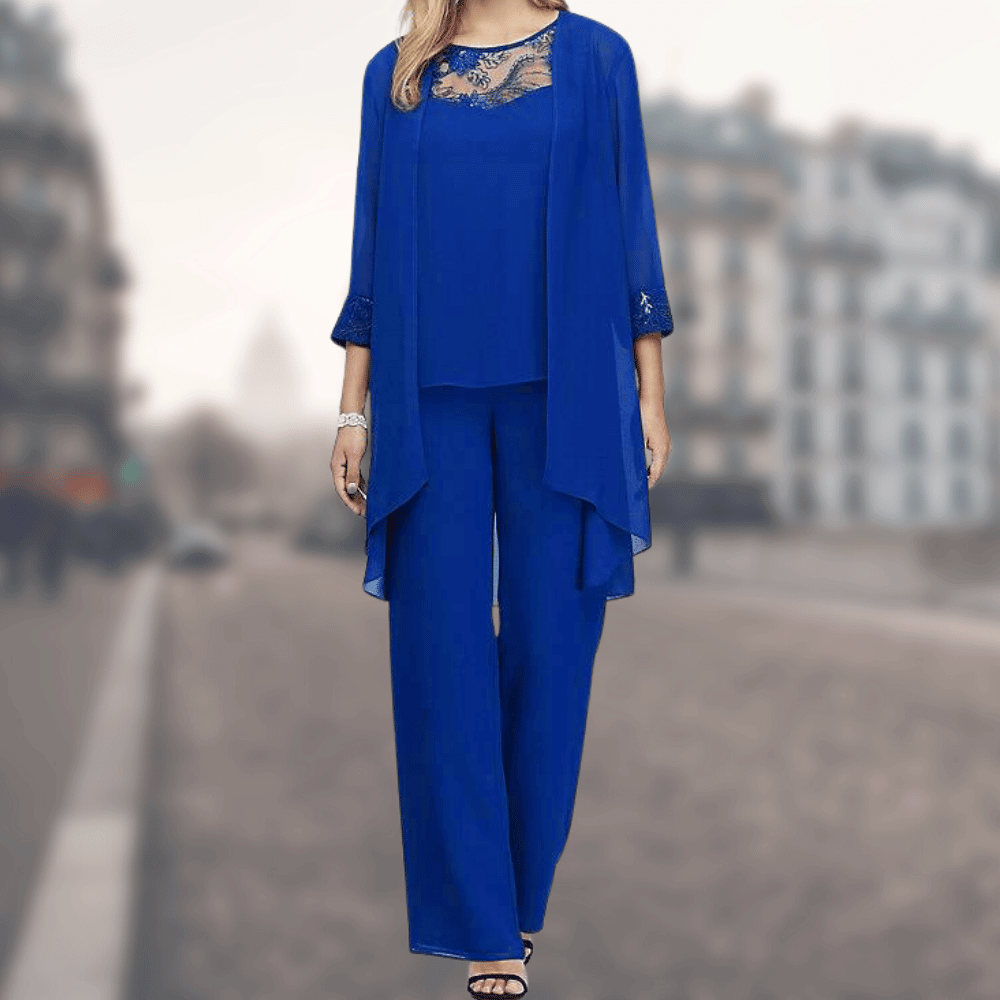 Damen Dreiteiliges Anzug Set mit Blazer, Shirt und Hose