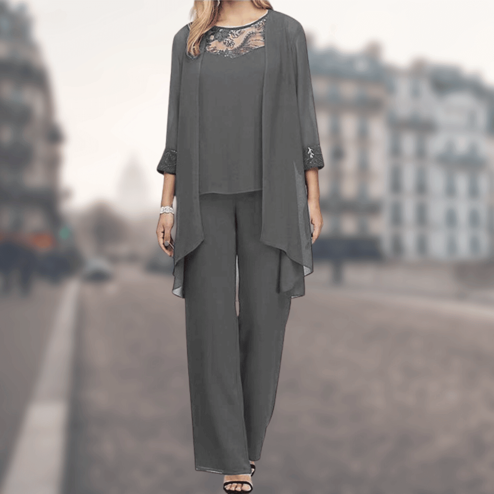 Damen Dreiteiliges Anzug Set mit Blazer, Shirt und Hose