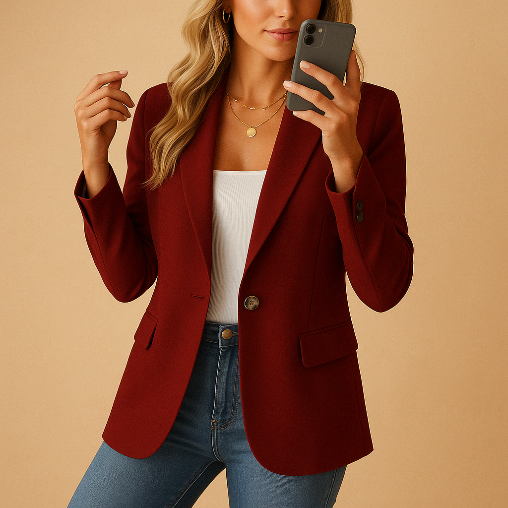 Damen Blazer Tailliert Mit Flexiblem Schnitt Für Alltag 4