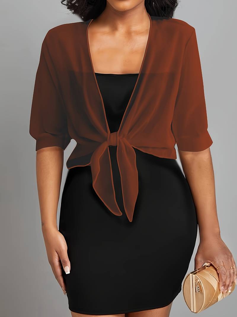 Damen Bluse mit Offenem Vorderdesign für Vielseitige Outfits 11