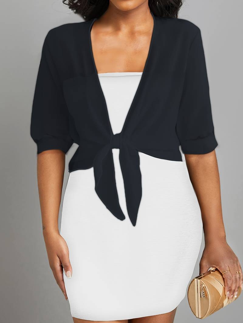 Damen Bluse mit Offenem Vorderdesign für Vielseitige Outfits 4