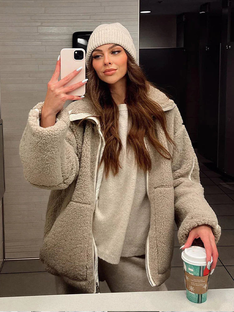 Damen Teddyjacke für Kühle Tage