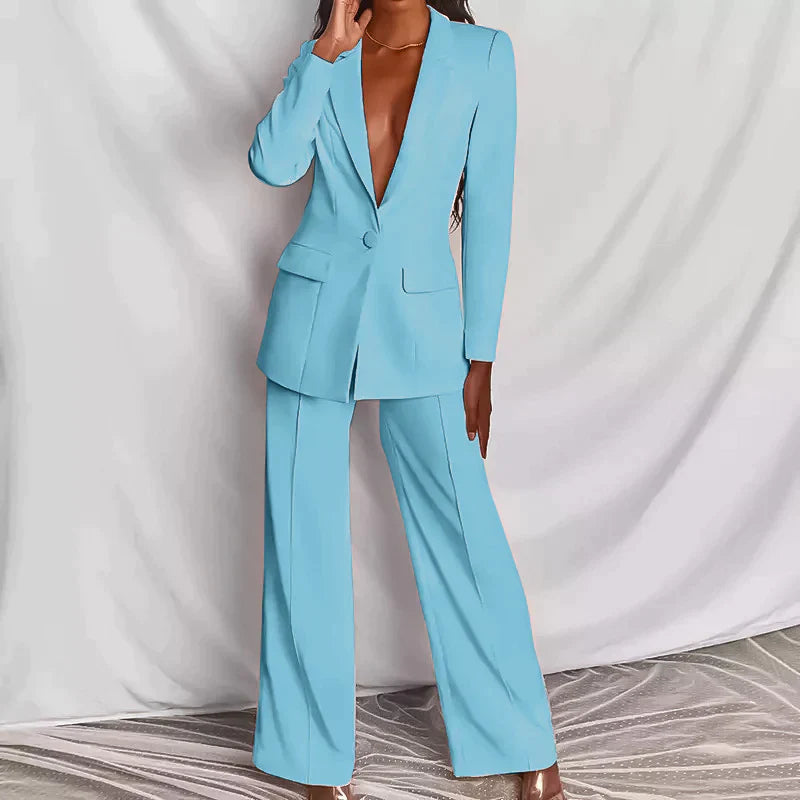 Damen hosenanzug mit langen Ärmeln Blazer
