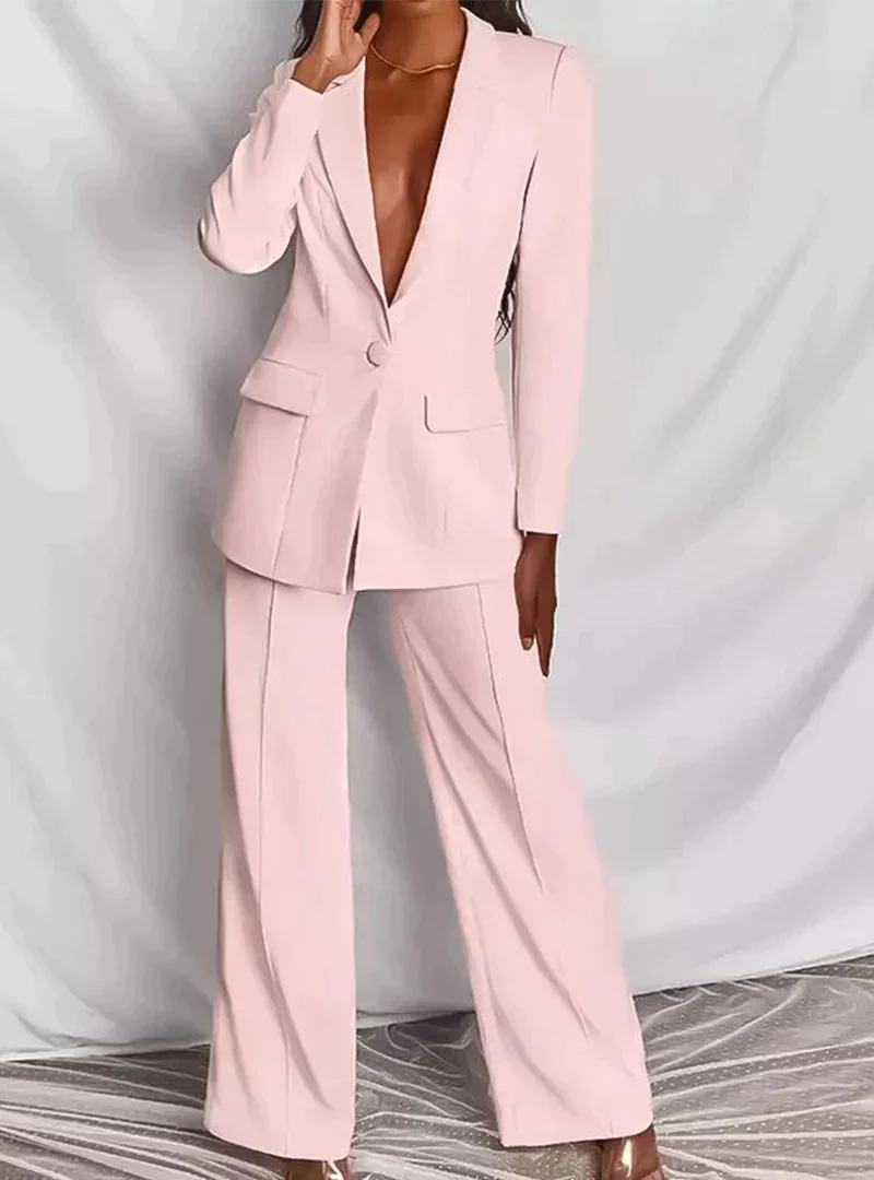 Damen hosenanzug mit langen Ärmeln Blazer