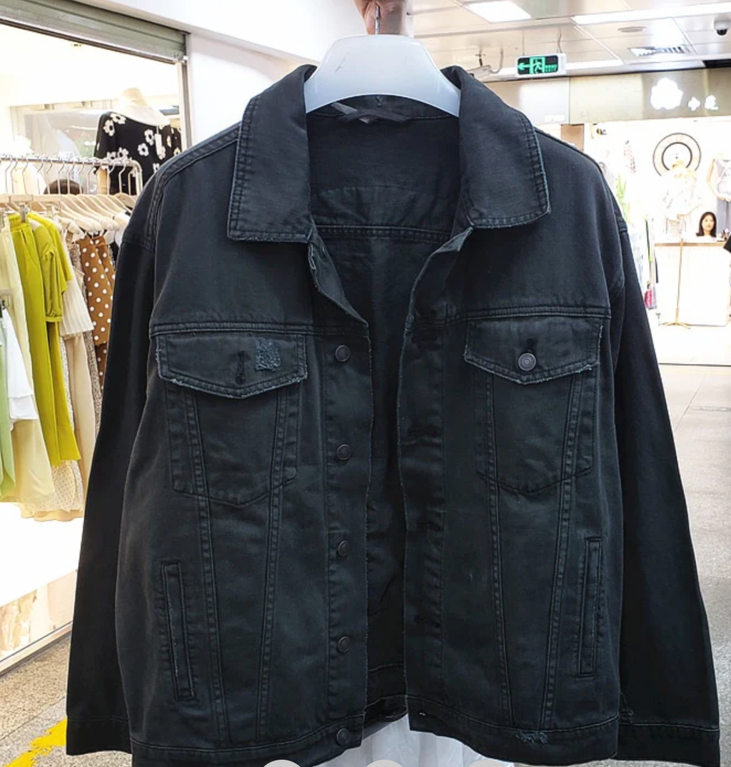 Damen -Bestickte Jeansjacke