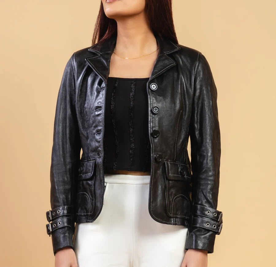 Damen Langarm Blazerjacke