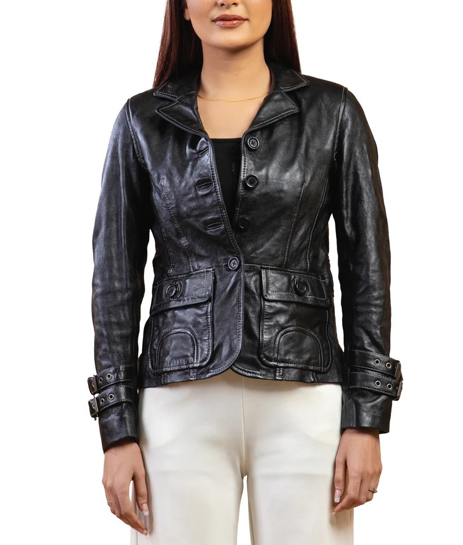 Damen Langarm Blazerjacke