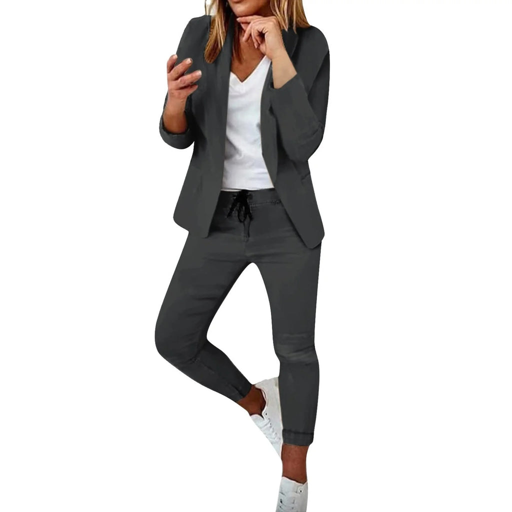 Damen Lässiges Blazer- und Hosen-Set