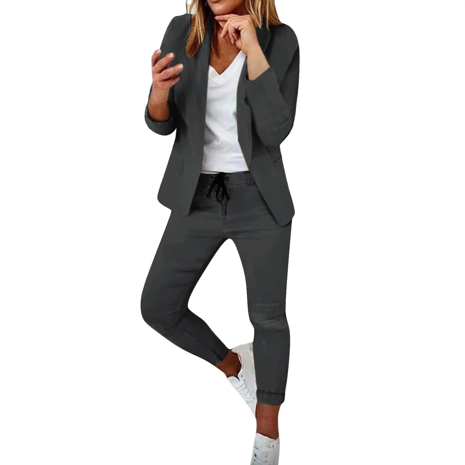 Damen Lässiges Blazer- und Hosen-Set