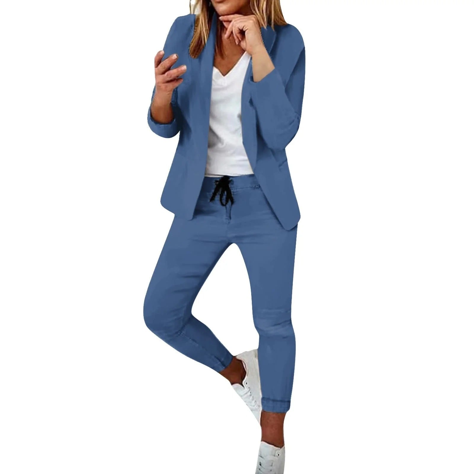 Damen Lässiges Blazer- und Hosen-Set