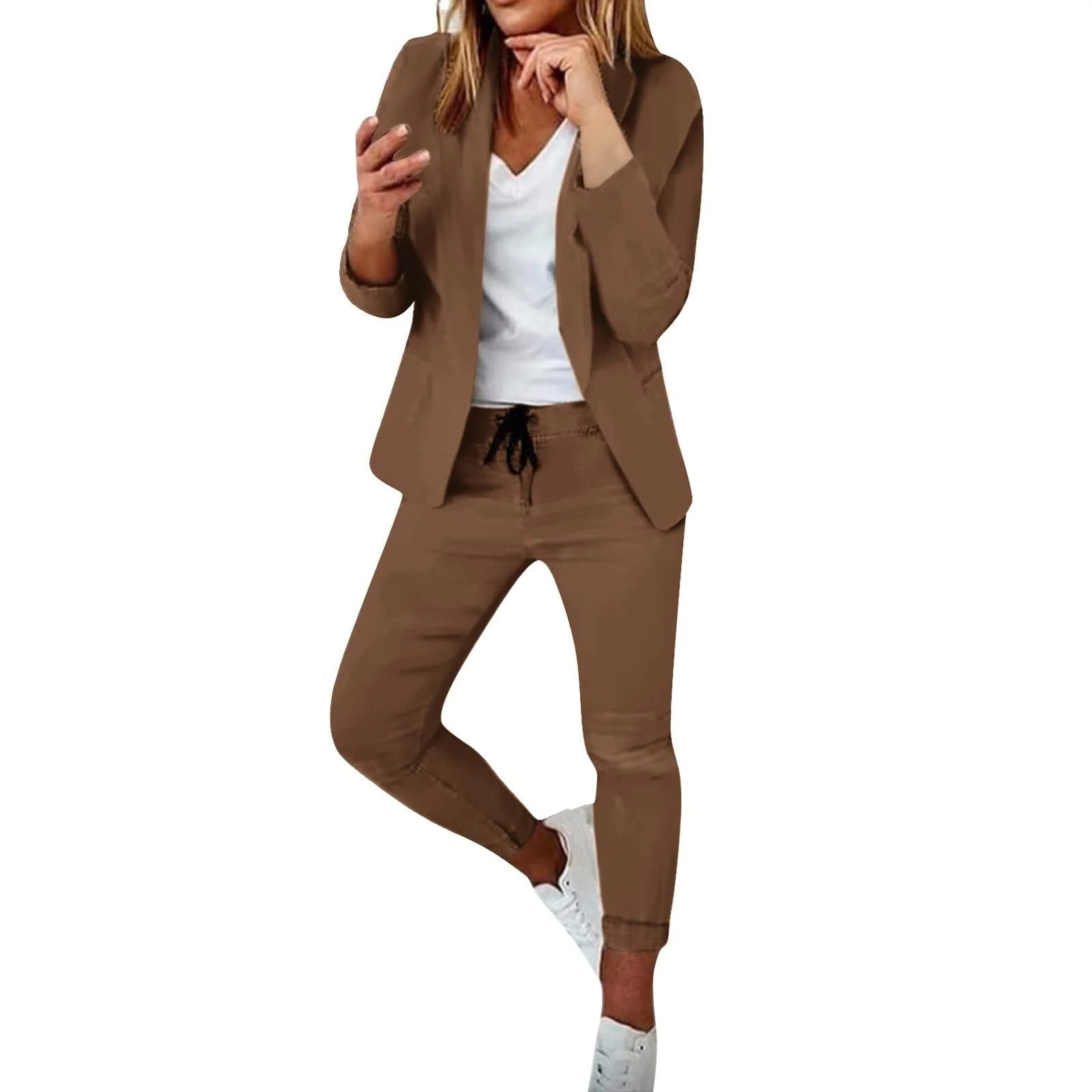 Damen Lässiges Blazer- und Hosen-Set