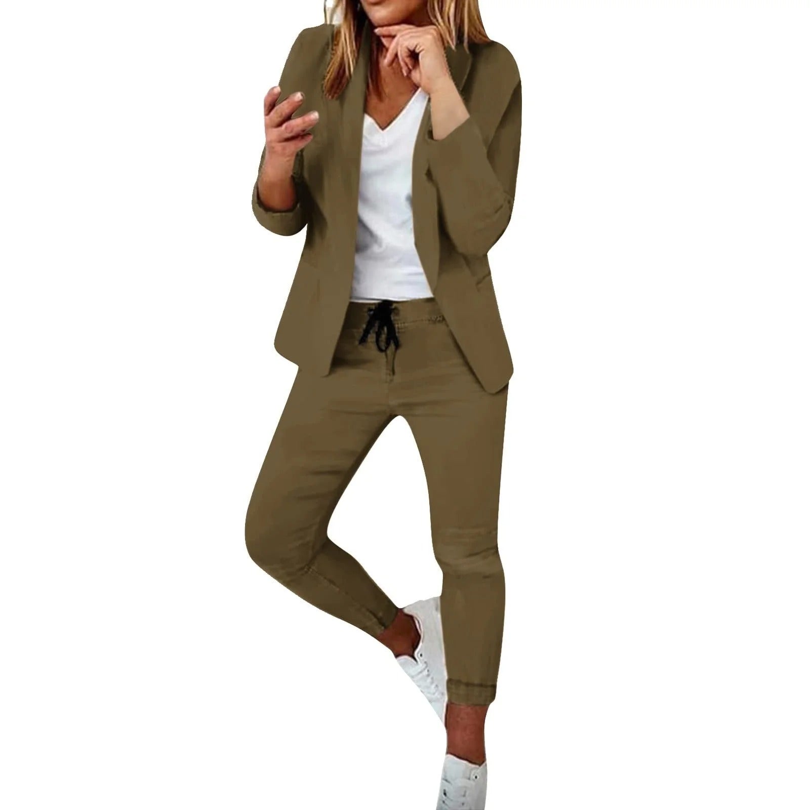 Damen Lässiges Blazer- und Hosen-Set
