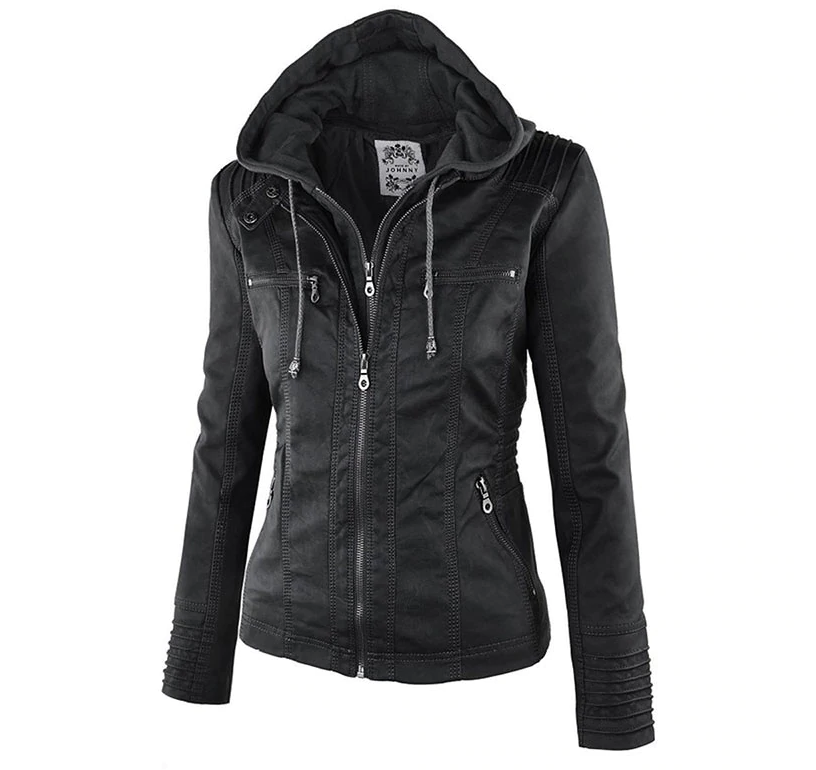 Damenjacke mit Kapuze und Weste für Herbst und Frühling