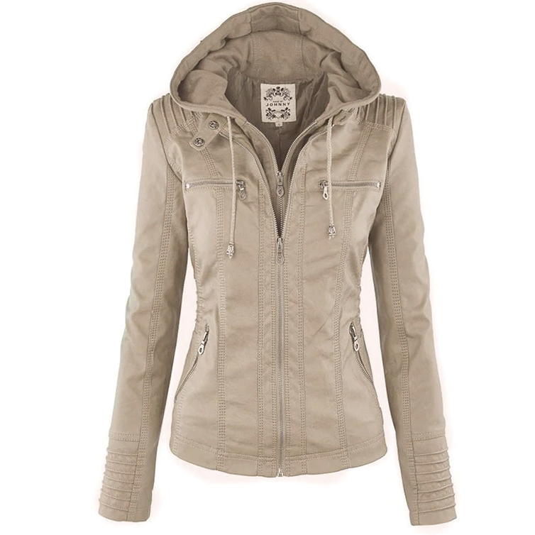 Damenjacke mit Kapuze und Weste für Herbst und Frühling