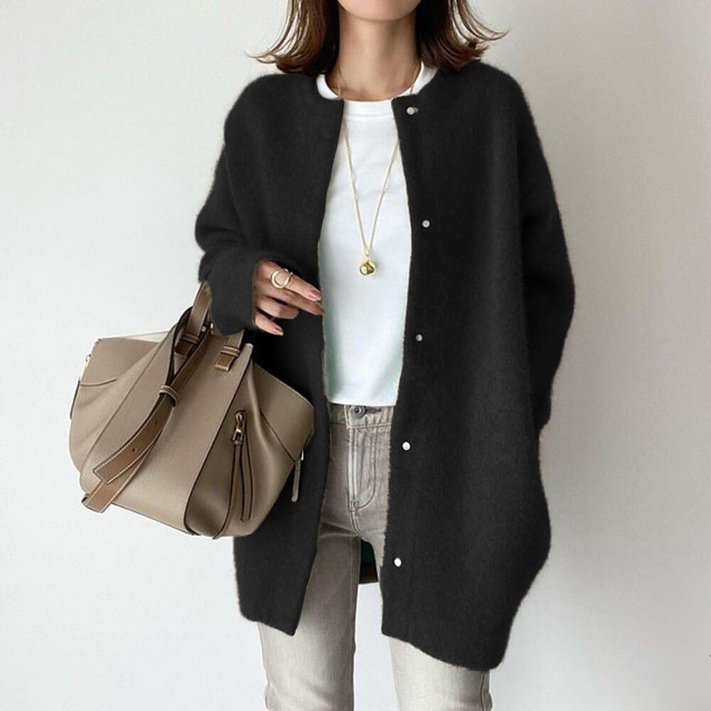 Damen Langer Strickjacke mit langen Ärmeln