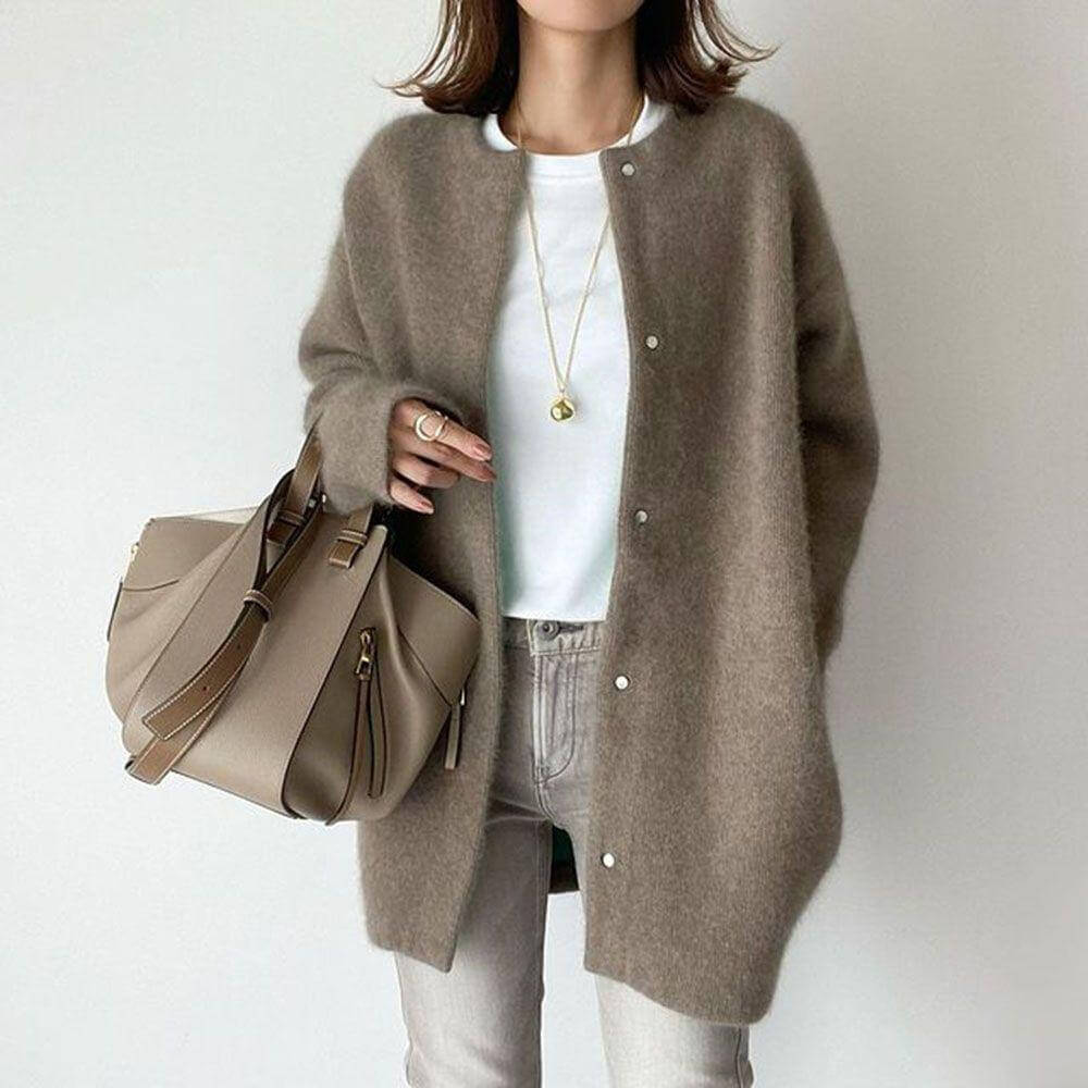 Damen Langer Strickjacke mit langen Ärmeln