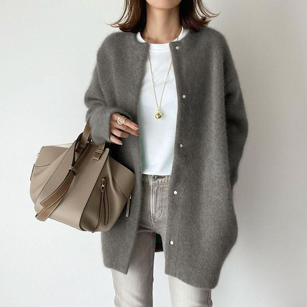 Damen Langer Strickjacke mit langen Ärmeln