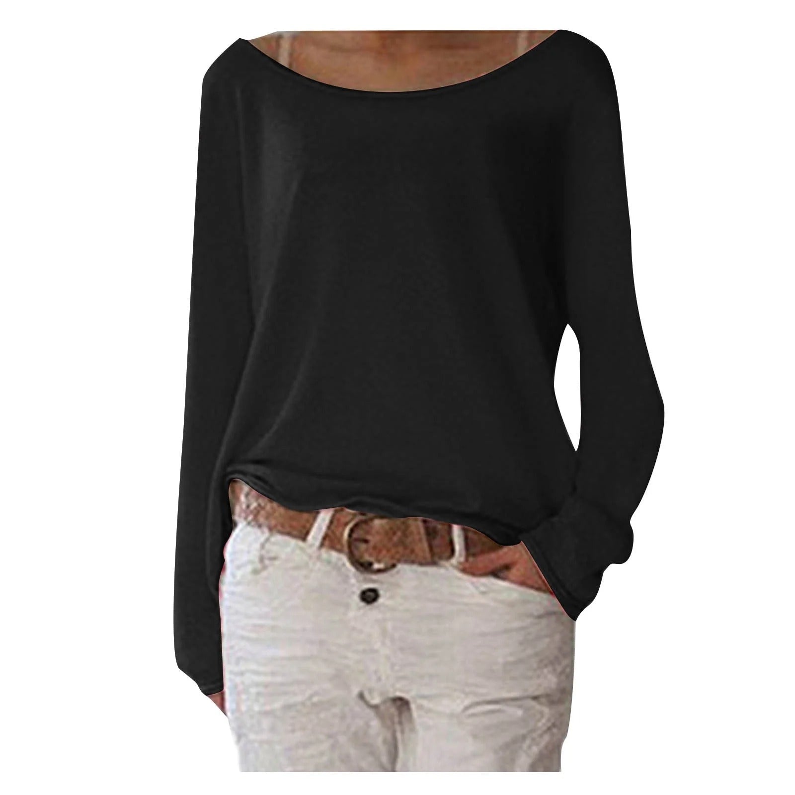 Damen Lockerer Pullover Langärmliges Oberteil