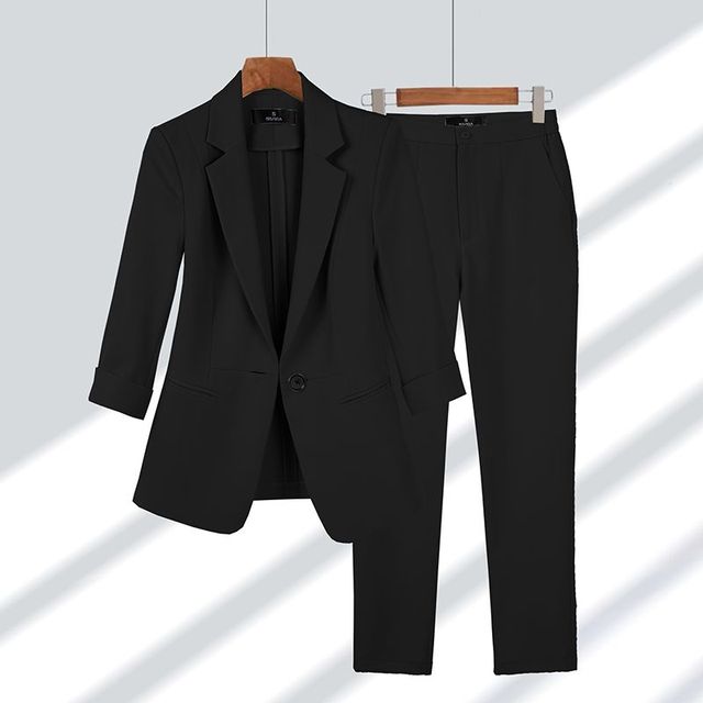 Damen Langarm Anzug mit Blazer und Hose