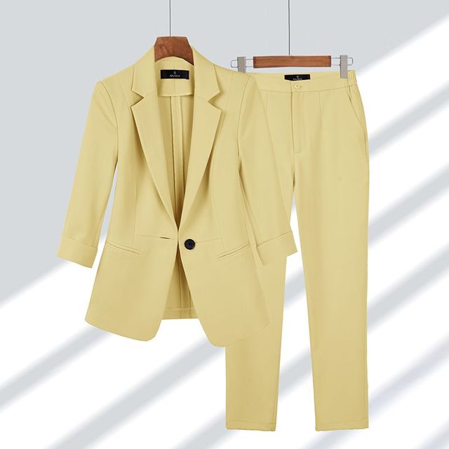 Damen Langarm Anzug mit Blazer und Hose