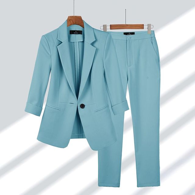 Damen Langarm Anzug mit Blazer und Hose