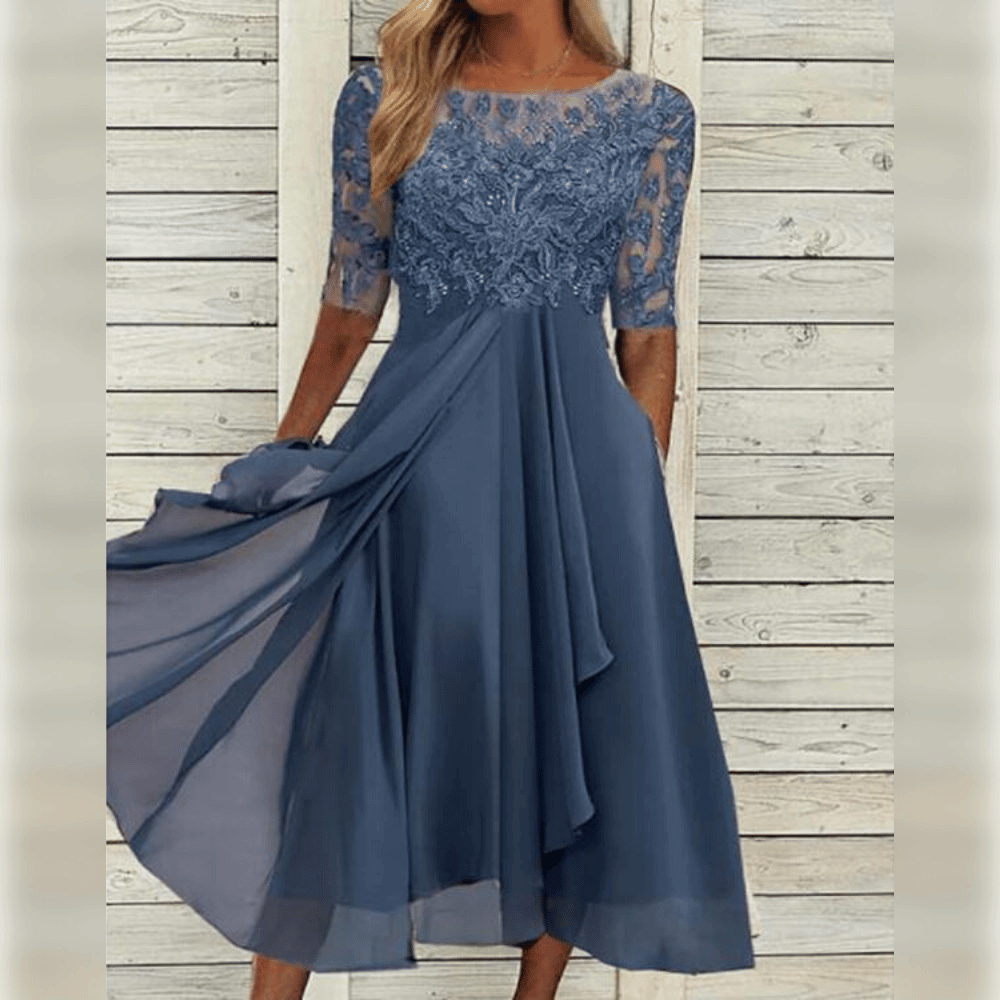 Damen Midi Kleid mit Vielseitigem Design für Verschiedene Anlässe 0