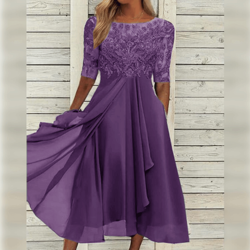 Damen Midi Kleid mit Vielseitigem Design für Verschiedene Anlässe 2