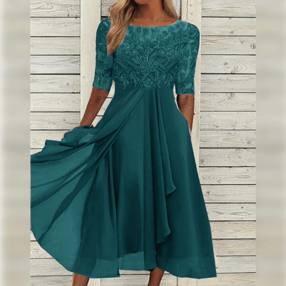 Damen Midi Kleid mit Vielseitigem Design für Verschiedene Anlässe 4