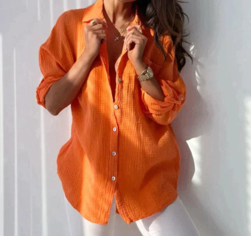 Damen Bluse | Knopfleiste | Lange Ärmel