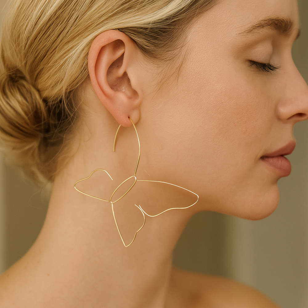 Damen Ohrringe mit Schmetterlings-Design 1