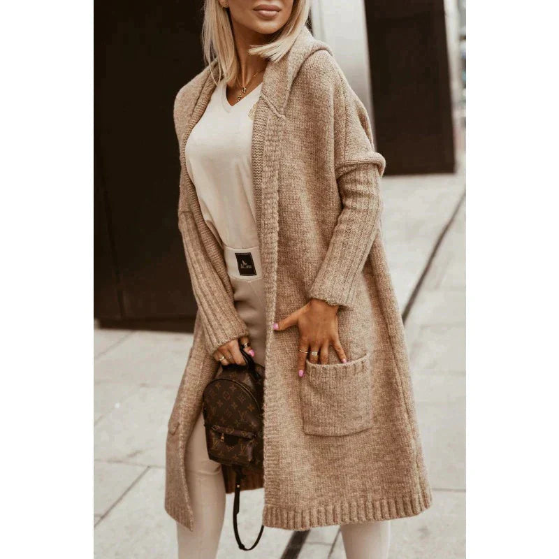Damen Oversize Strickjacke mit Hodie