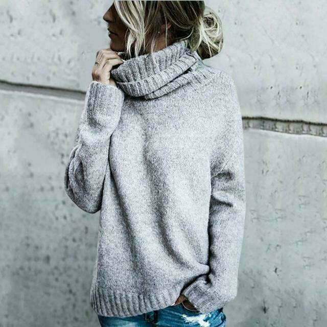 Damen Übergröße Rollkragenpullover 2