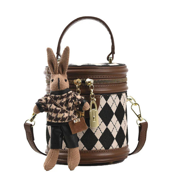 Damen Umhängetasche Runde Form mit Verstellbarem Riemen 0