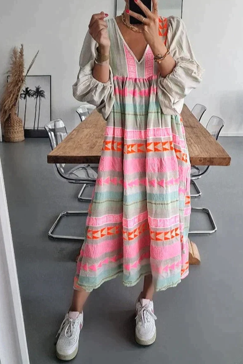 Damen Midikleid | Bischofärmel