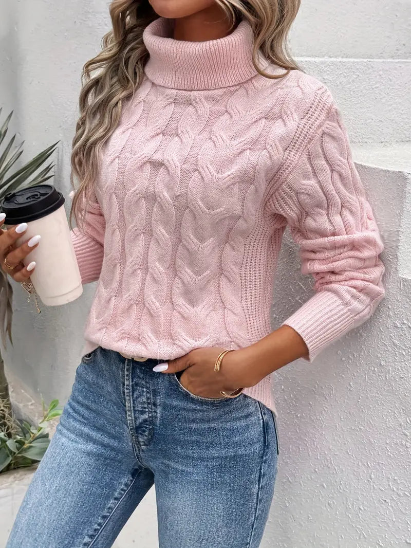 Damen Rollkragen Langarmpullover
