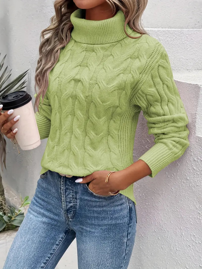 Damen Rollkragen Langarmpullover
