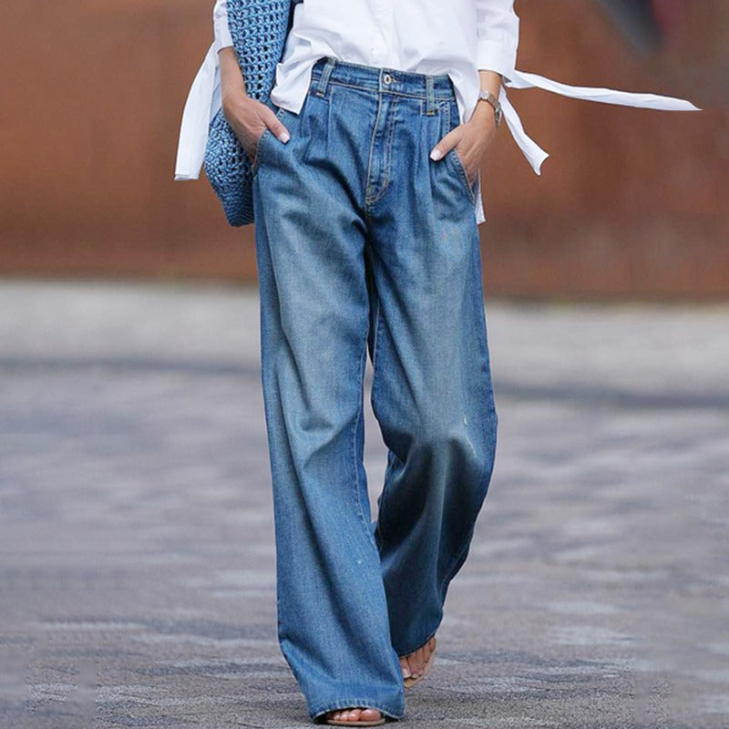 Damen Weiter Schnitt Baggy Jeans