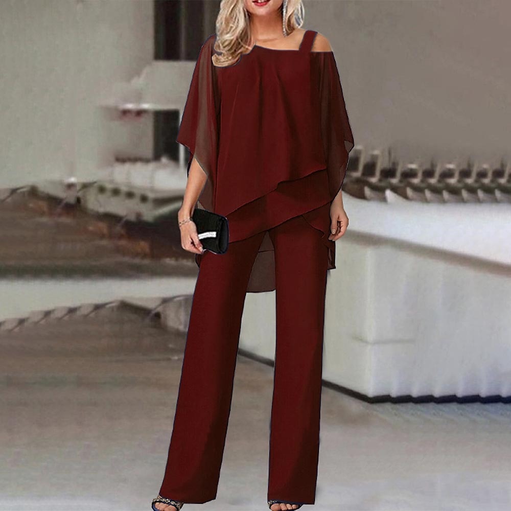Damen 2-teiliger Set | Cold-Shoulder Oberteil mit Hose