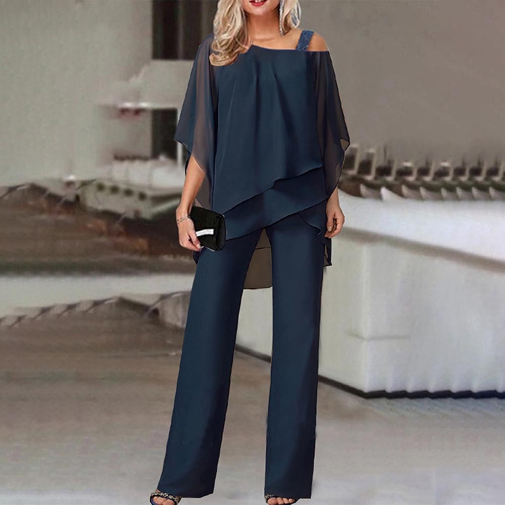 Damen 2-teiliger Set | Cold-Shoulder Oberteil mit Hose