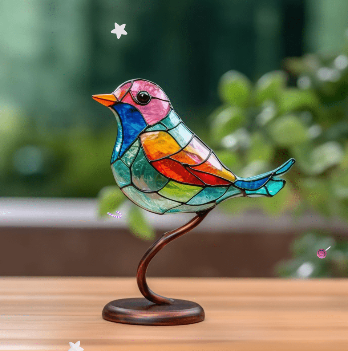 Dekoratives Ornament – getöntes Glasdesign für den Innen- und Außenbereich 0