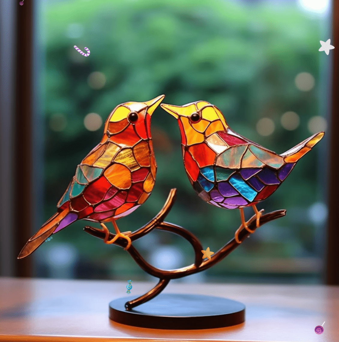 Dekoratives Ornament – getöntes Glasdesign für den Innen- und Außenbereich 1