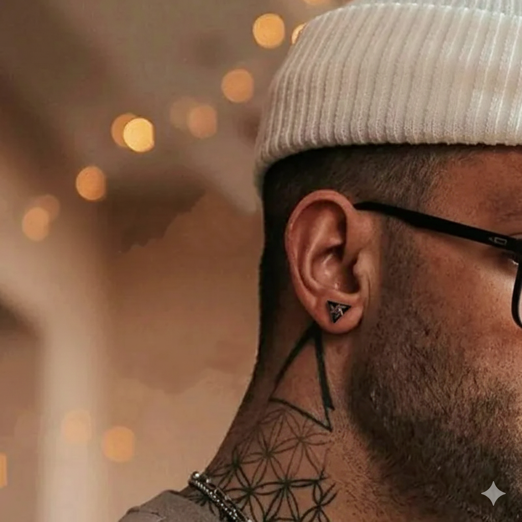 Dreieckige Herrenohrringe mit minimalistischem Design 3