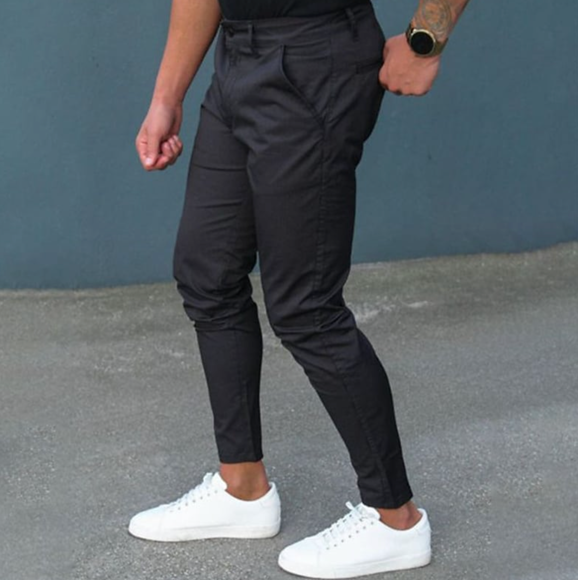 Herren Slim-Fit Hose, Einfarbig